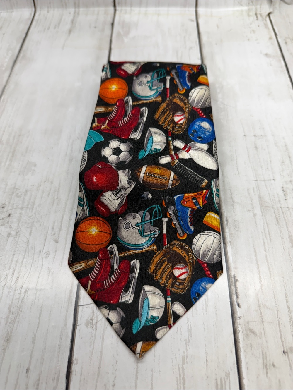 Dino bassi Men’s Sports Icon Necktie - Black Multi